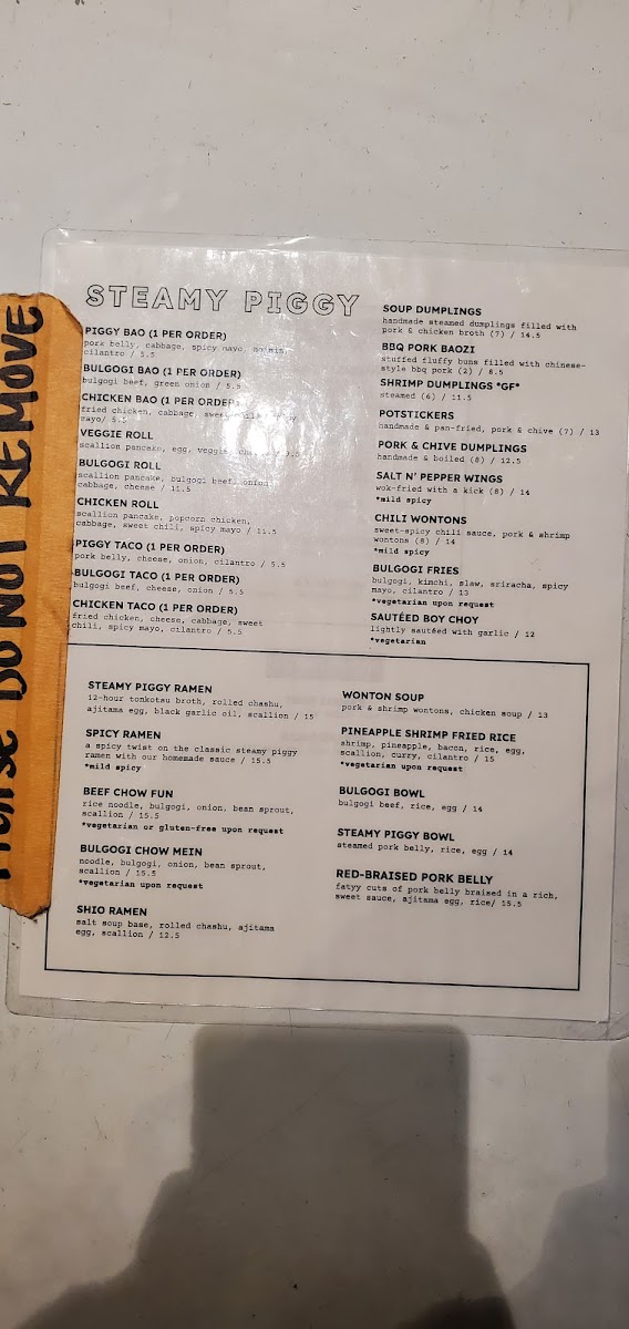 Menu - Steamy Piggy photo 6
