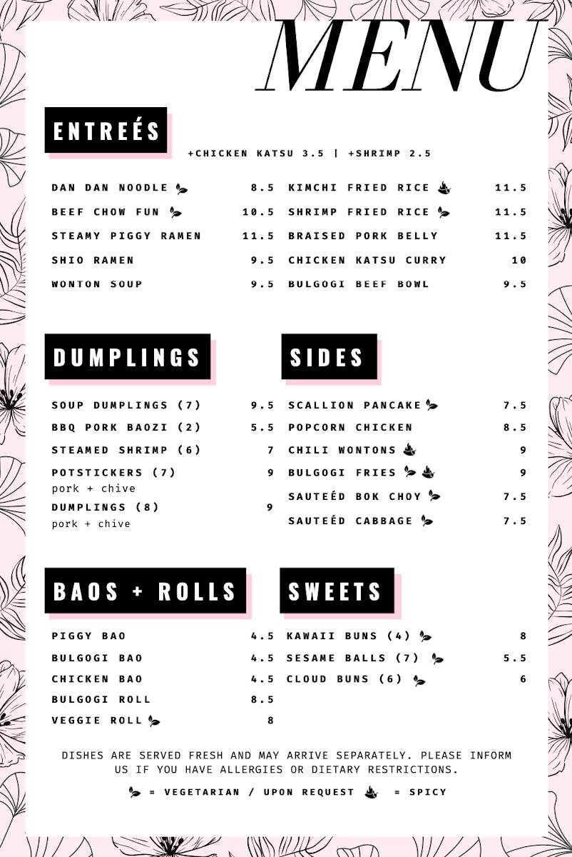 Menu - Steamy Piggy photo 9